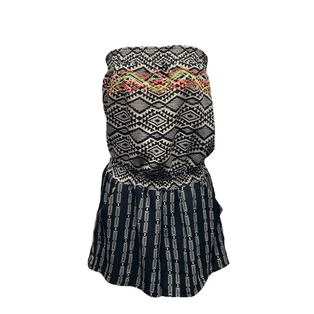 Xhilaration Romper Playsuit‎ S Tribal Sequins Embroidery Boho Festival Summer - Picture 2 of 9